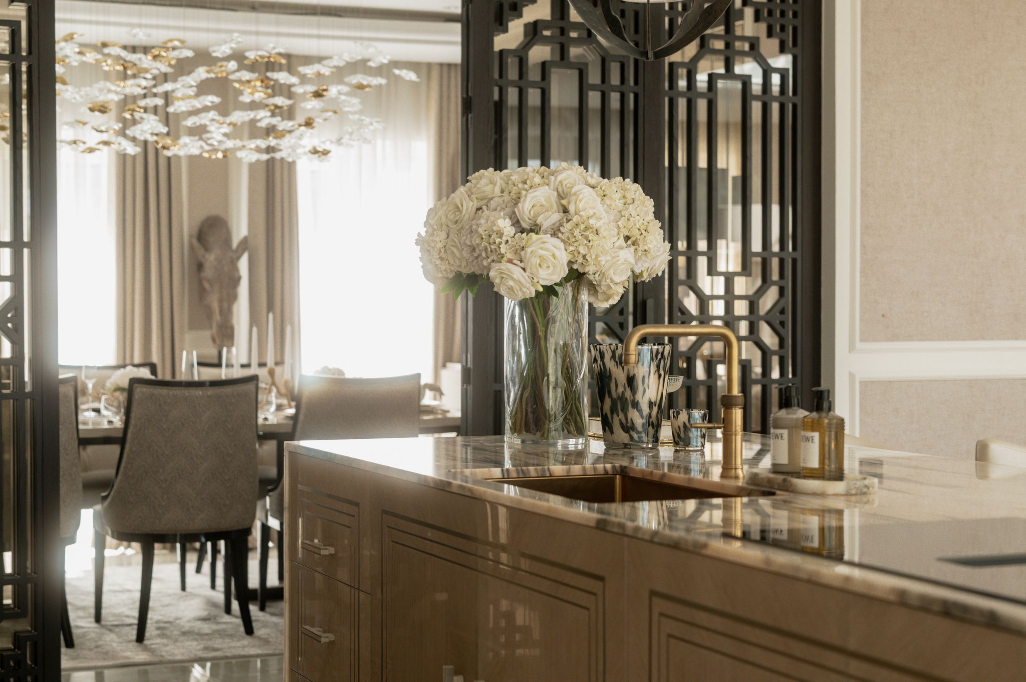 Bespoke media wall and stonework at The White House