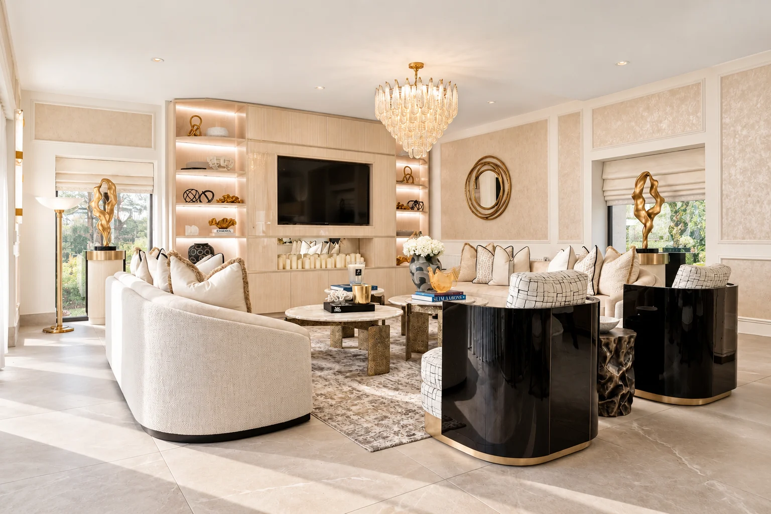 Living room at The Lake House, Cheshire