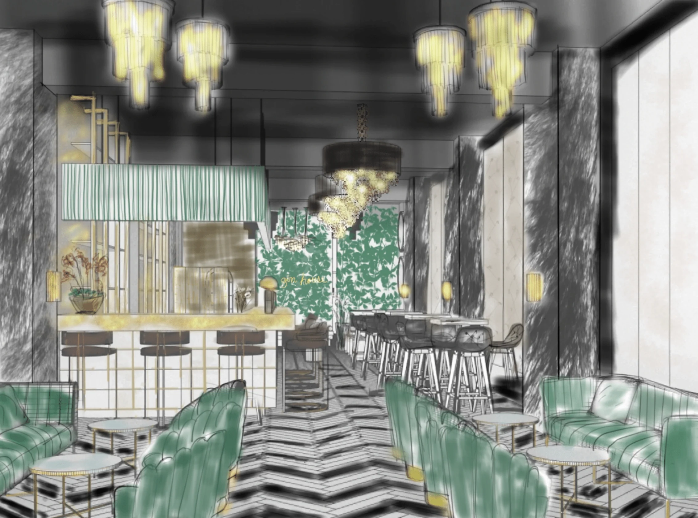 Members Private Bar interior detail, Solihull