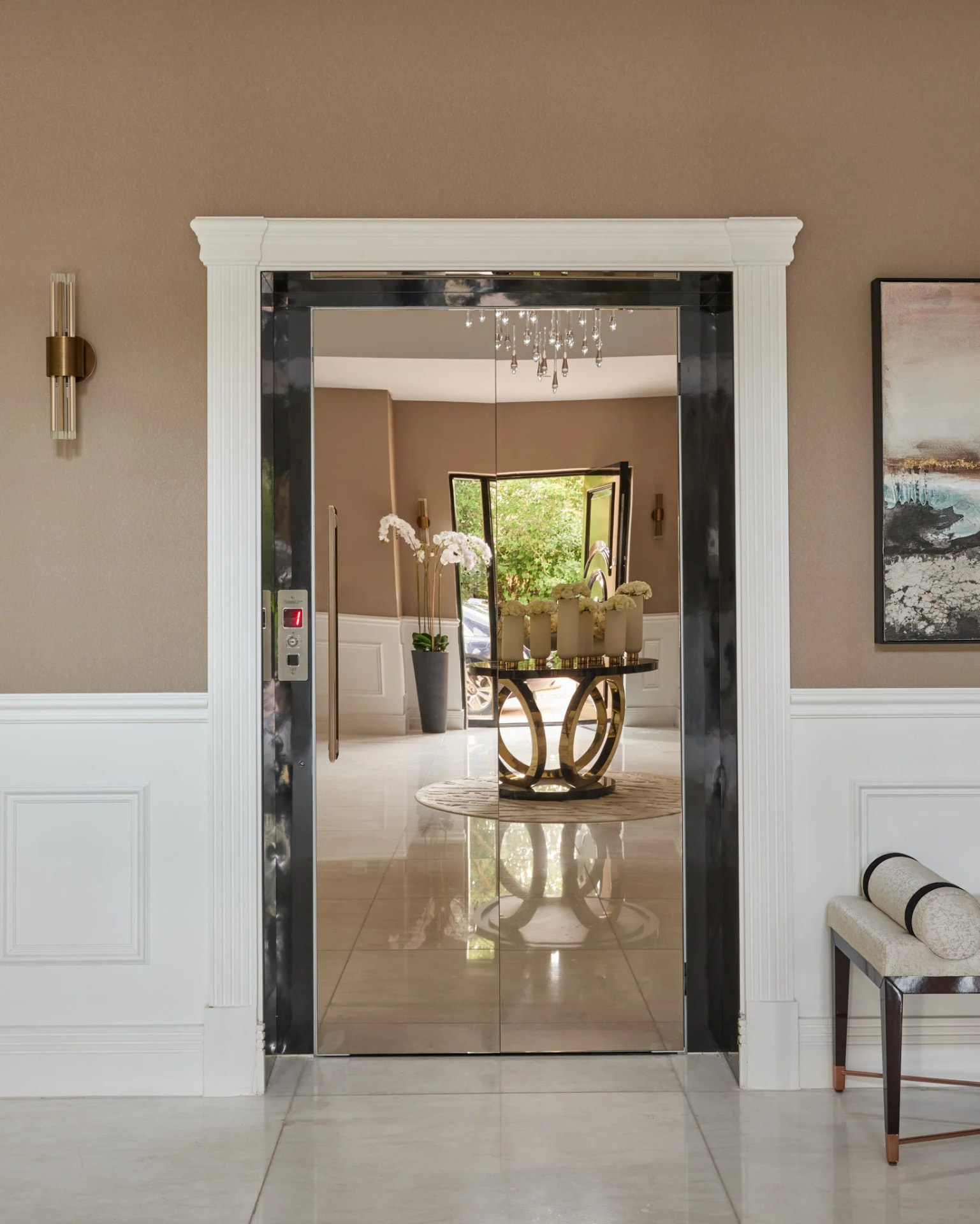 Bespoke home lift in a Midlands private mansion by Cox Jones Interiors