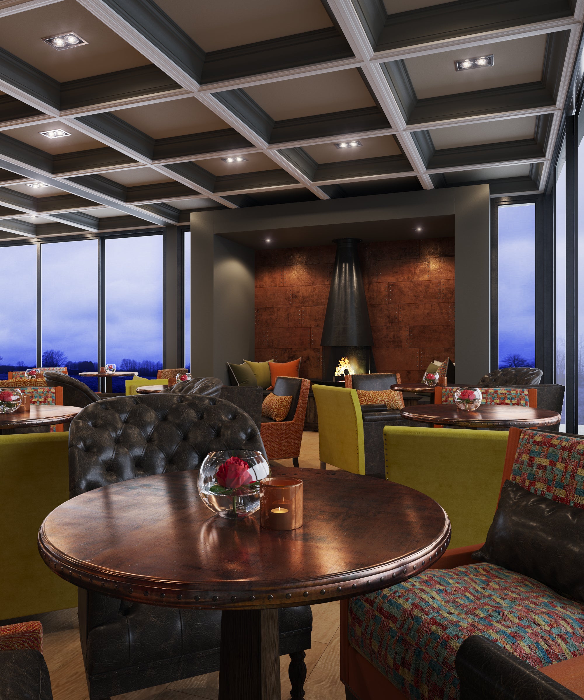 The Green House Restaurant interior, United Kingdom