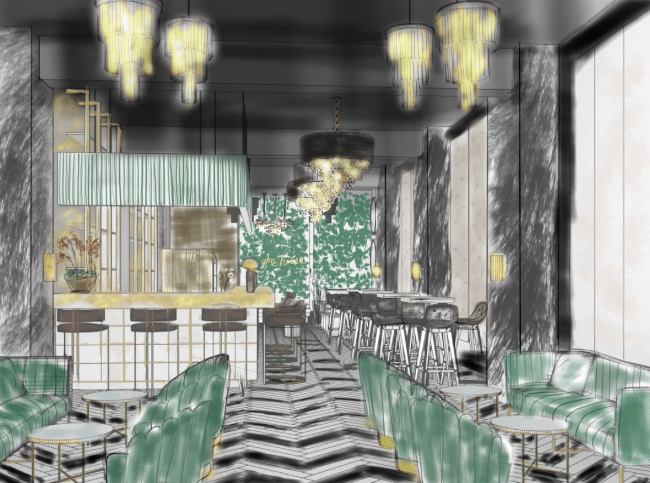 Members Private Bar interior detail, Solihull