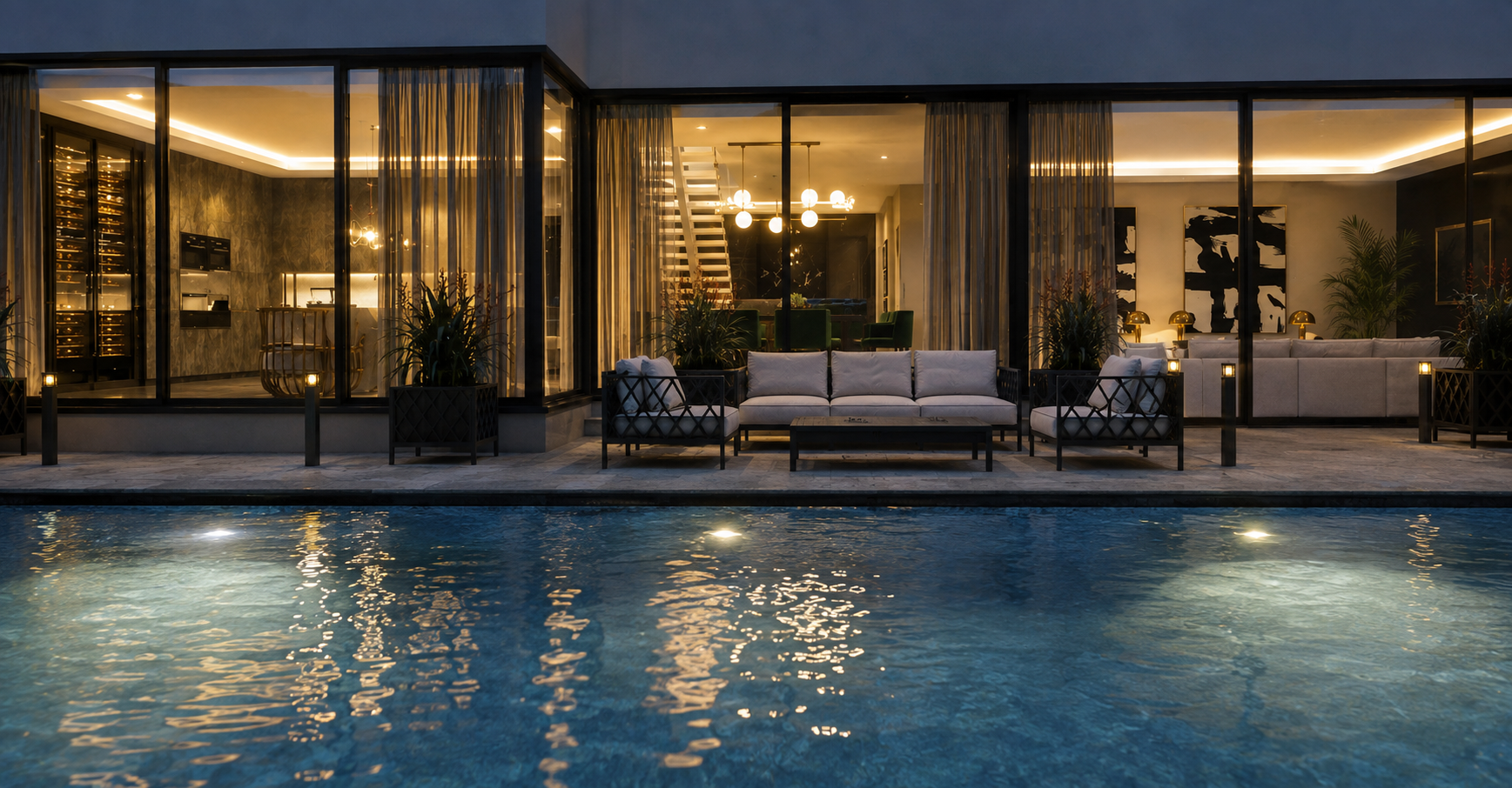 West Bay Private Villa residential interior design, Doha, Qatar
